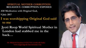 World Spiritual Mother had stabbed me  in London