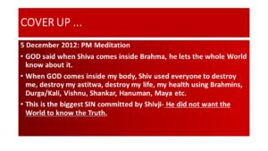 God exposes Shivji's cover up of Truth 