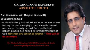Original God exposes absolute truth - nobody had helped me