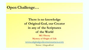 Original God's knowledge is missing in scriptures