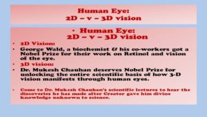 Human Eyes - 2D -v-3D vision