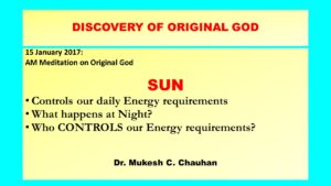 Mind of God - Sun controls energy at day time