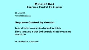 Supreme Control by Creator on Earth 